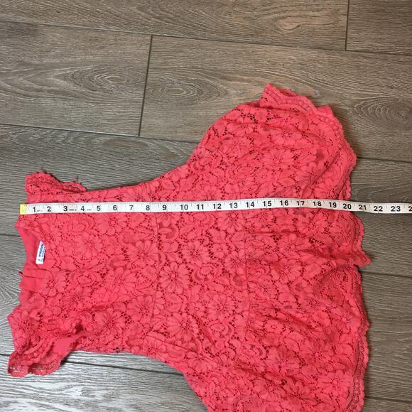Mayoral Spain Cut Out Lace Coral Flutter Sleeve Toddler Girl Swing Dress 5T - Picture 5 of 8